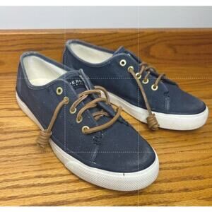 Sperry Top-Sider Sneaker Size 6.5 Navy Boat Leather Lace